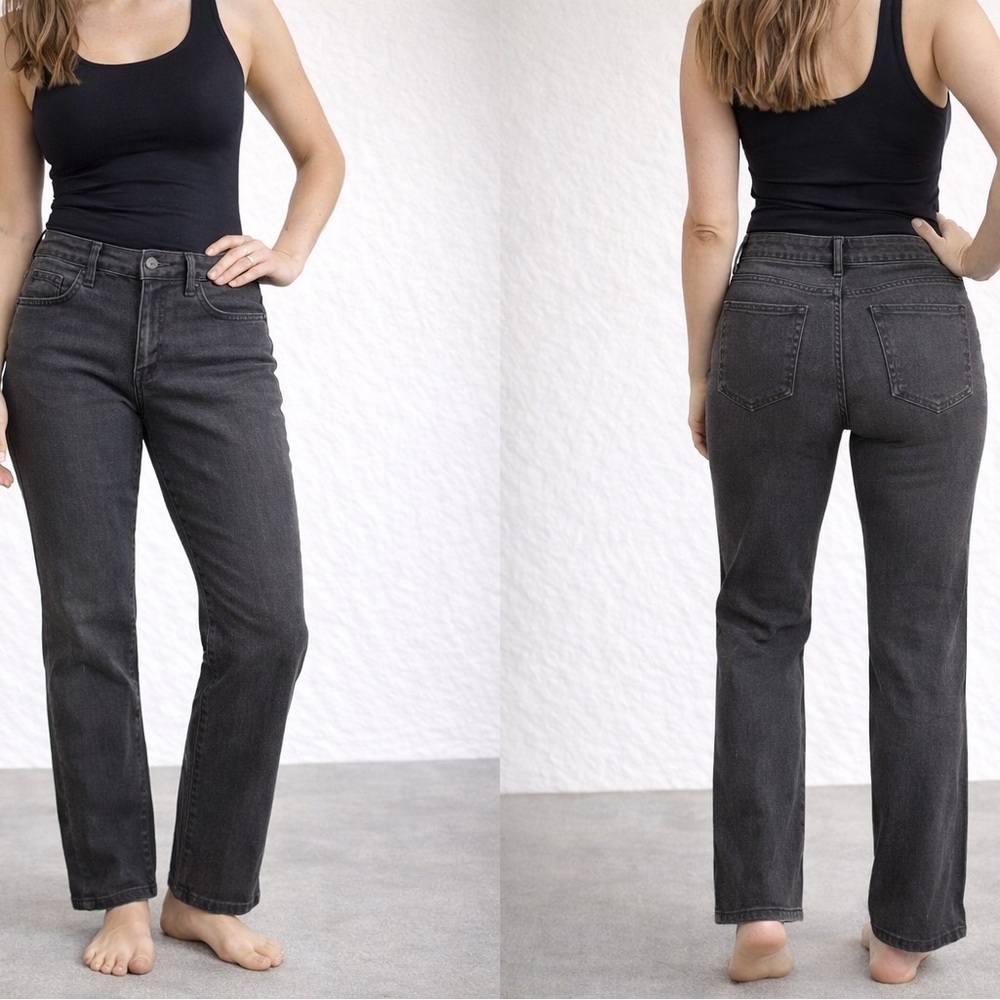 NYDJ Women's Dark Gray Straight Leg Jeans